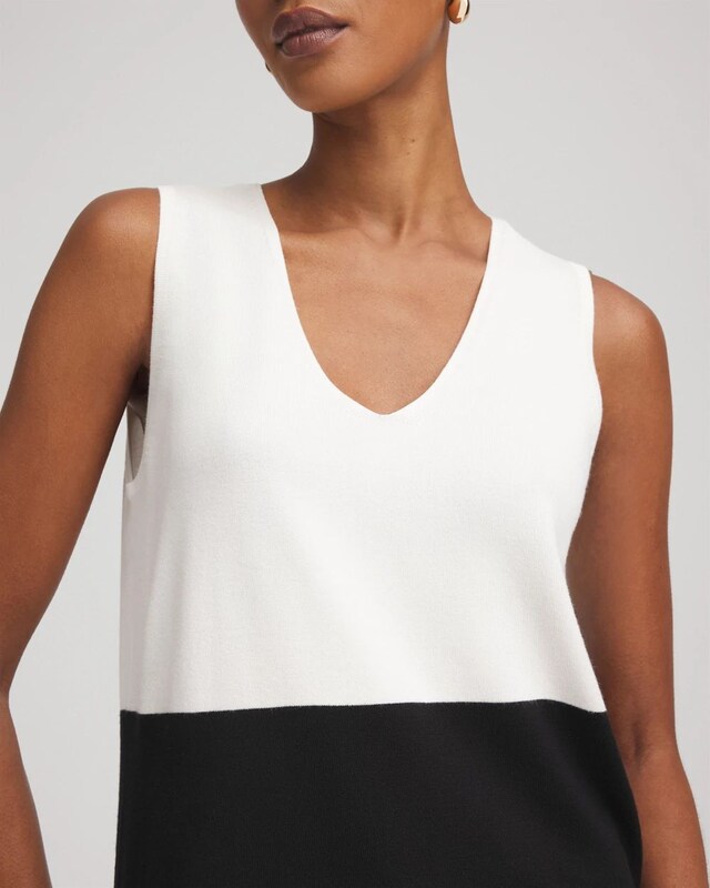 Colorblock V-neck Sweater Tank - image 4